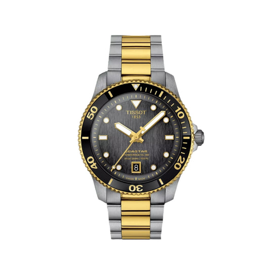 Tissot Seastar 1000 Powermatic 80 40mm Diameter: 40 mm
Up to 80 hours power reserve
316L stainless steel case with yellow gold PVD coating
watch available at swiss paradise