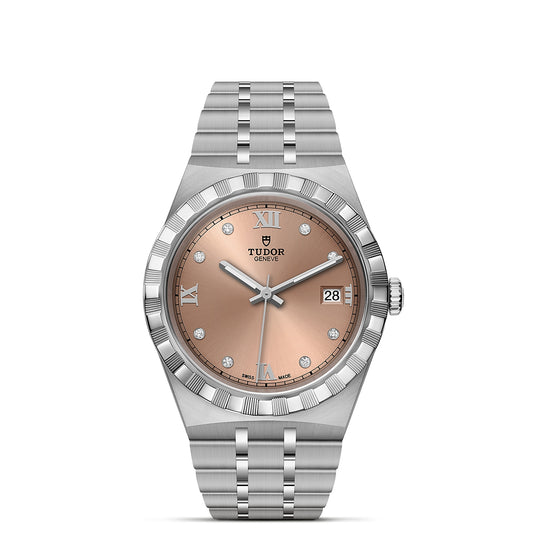 Tudor Royal M28500-0009 Salmon Dial 38mm in steel case available at swiss paradise