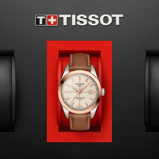 Tissot Gentleman Powermatic 80 Silicium Solid 18K Gold bezel