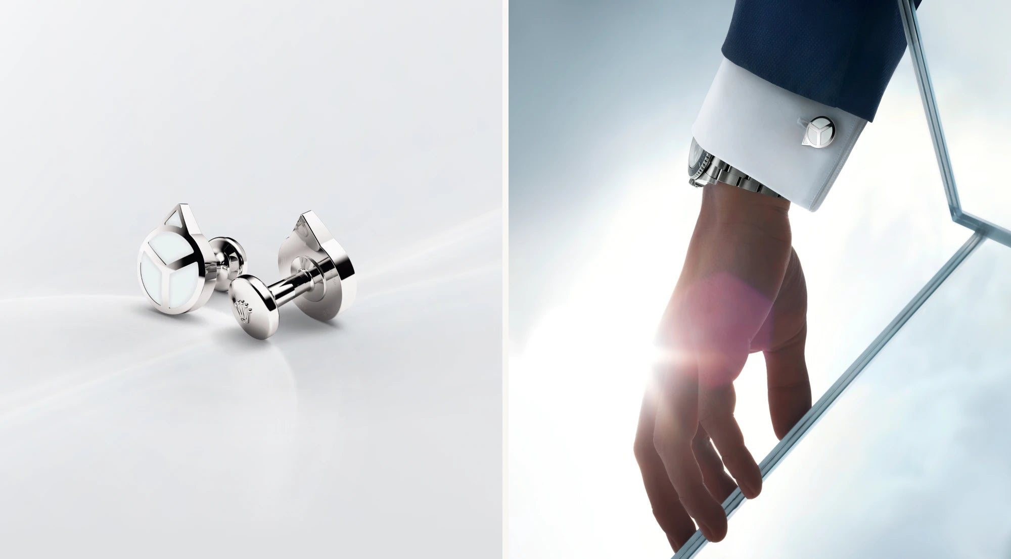 ‘Hand’ cufflinks<br>Always shining