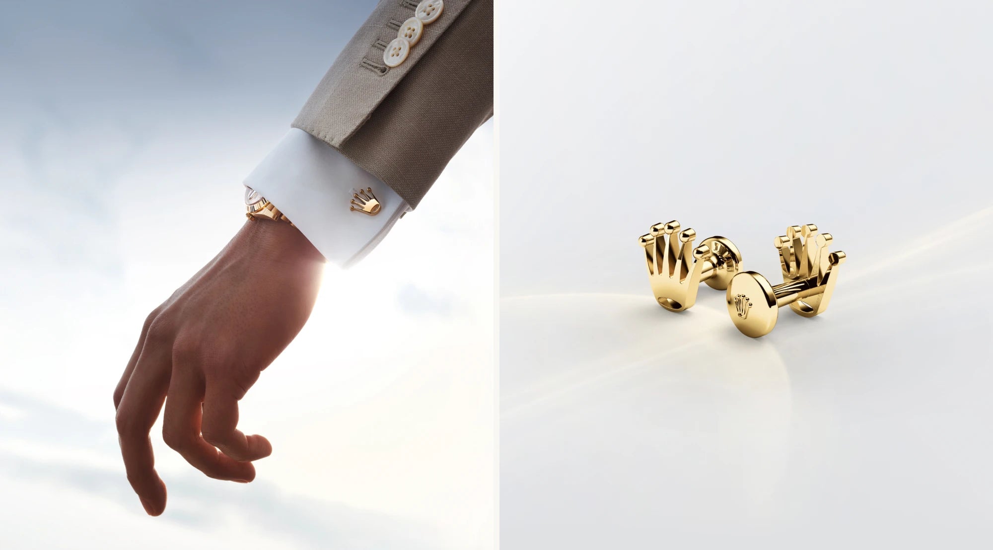 ‘Crown’ cufflinks<br>A symbol to have on hand